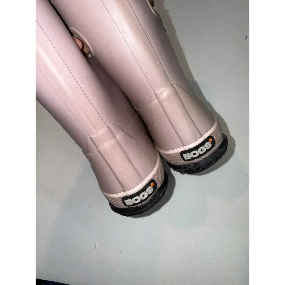 BOGS Amanda Plush $70 Youth Girls 13 Light Pink Pull On Lace Up Waterproof Boots